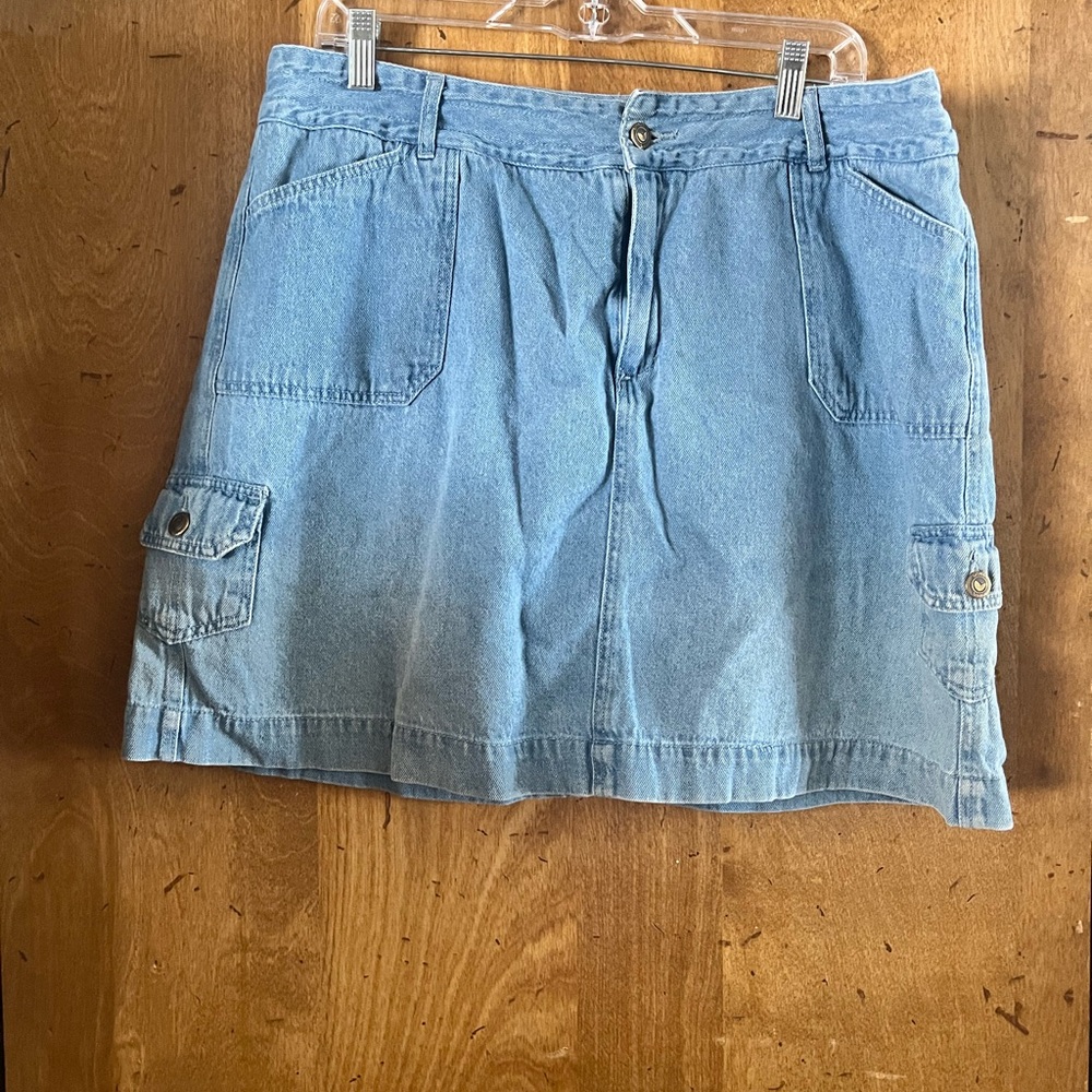 Woman Within Light Blue Denim Skort